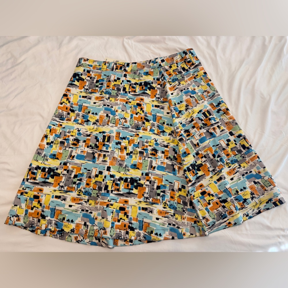 🐿️ I.E. Woman Village Sunrise Print Skirt Size 18W NWT